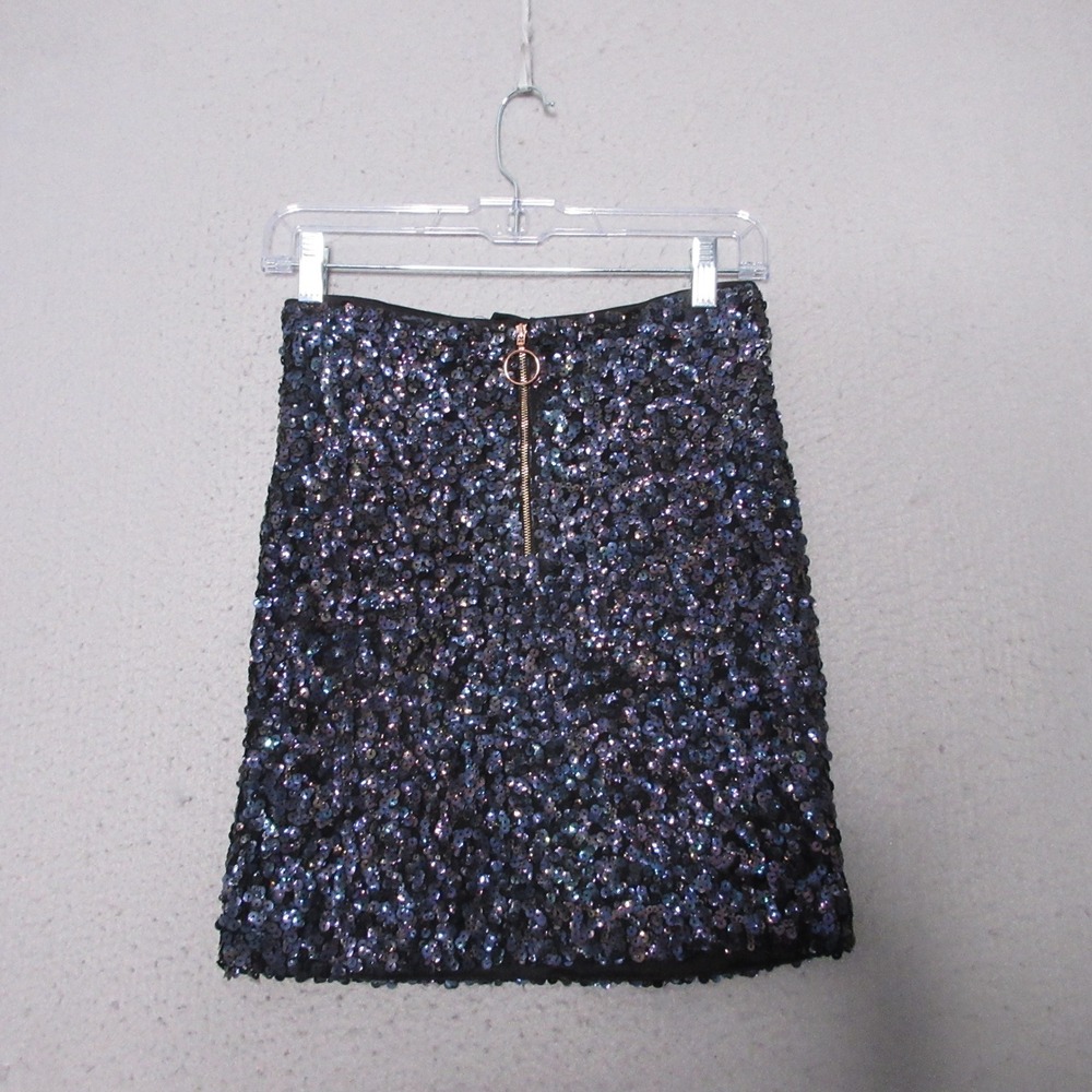 Free People Skirt Sequin 0 Mini Iridescent Indie Glam Night Out Whimsigoth NWT